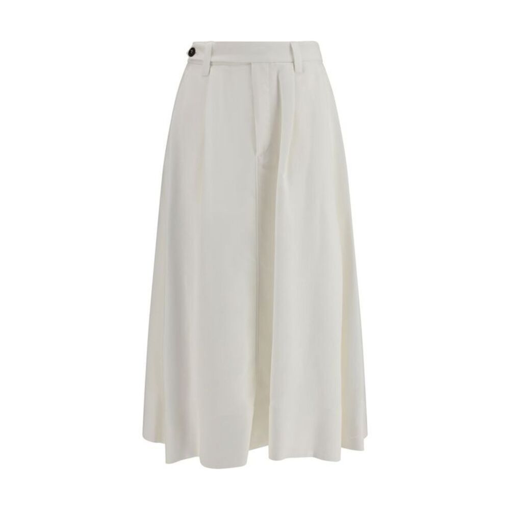 Brunello Cucinelli White Viscose Long Women's Skirt